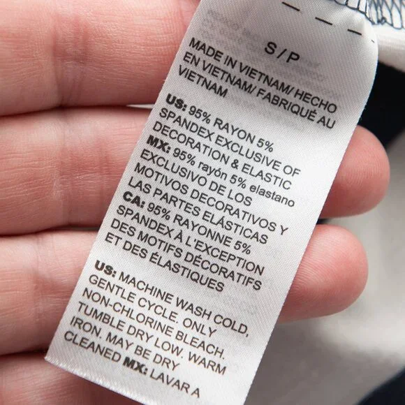 White House Black Market Short Sleeve Smocked Dress Stripe Blue White Size Small - Picture 4 of 5